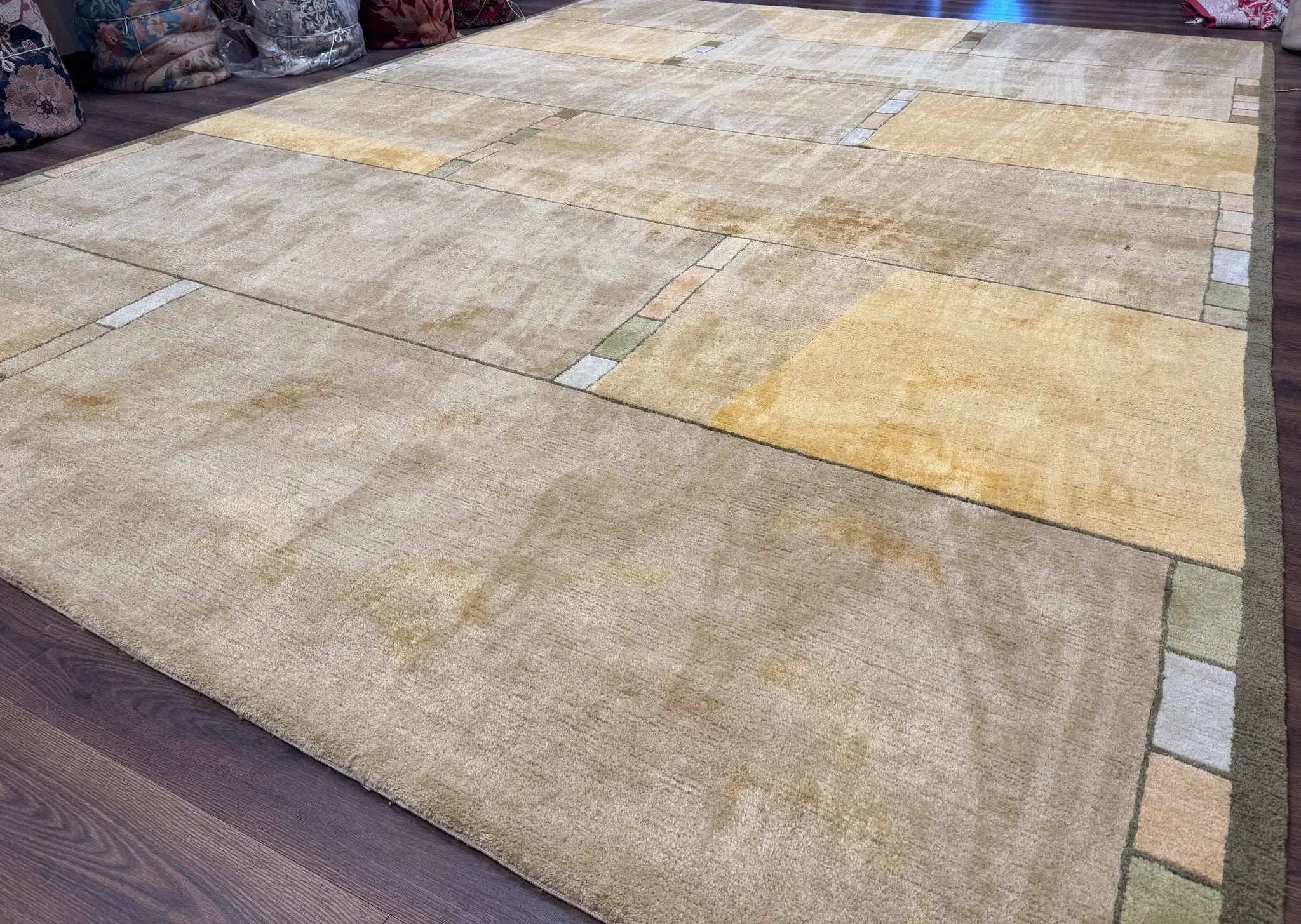 Tufenkian Tibetan Rug 12x16, Handmade Wool Modern Area Rug, Palace Size Carpet by Jewel Rugs