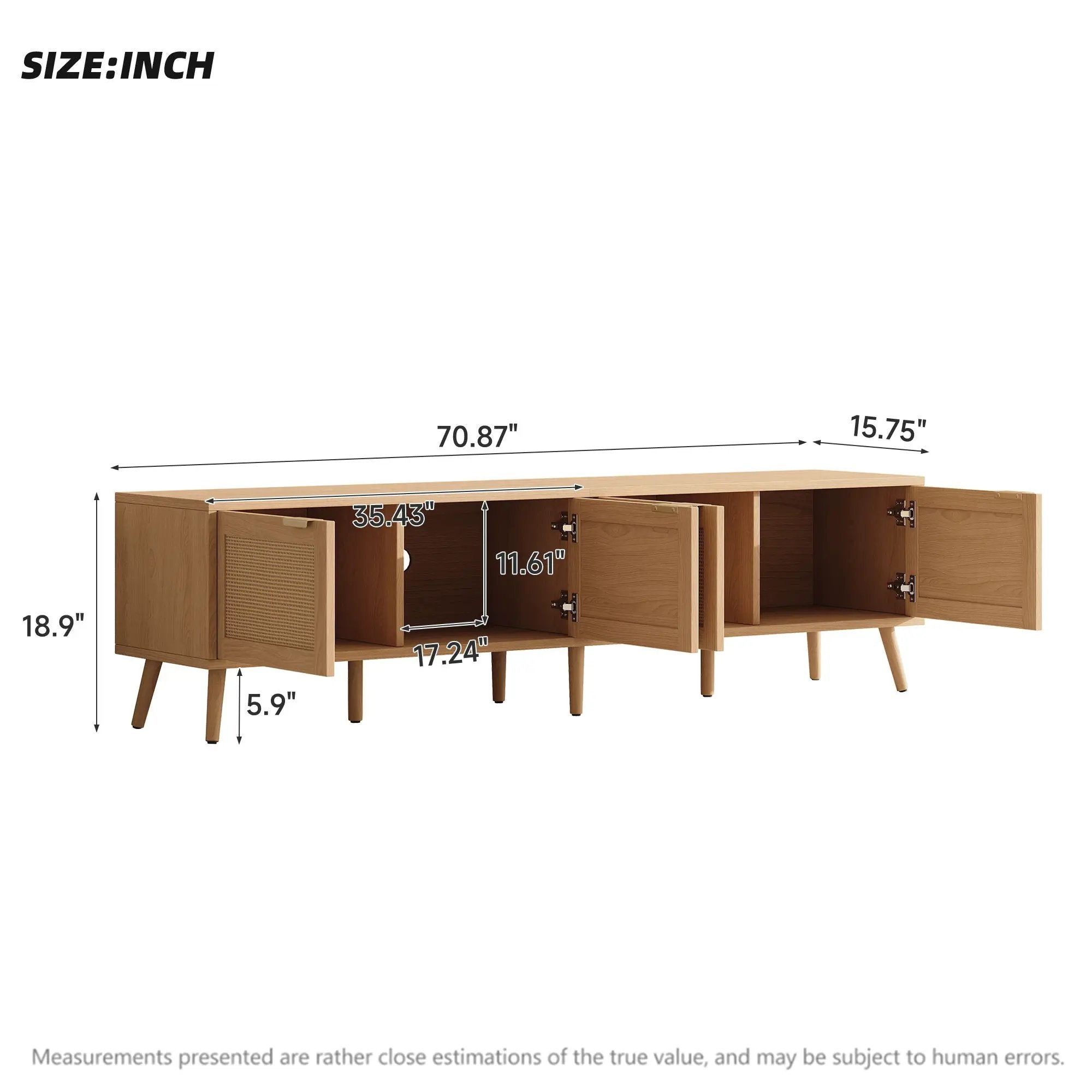 TV Stand With Storage & Cable Holes - Natural Wood by Unique Piece Furniture