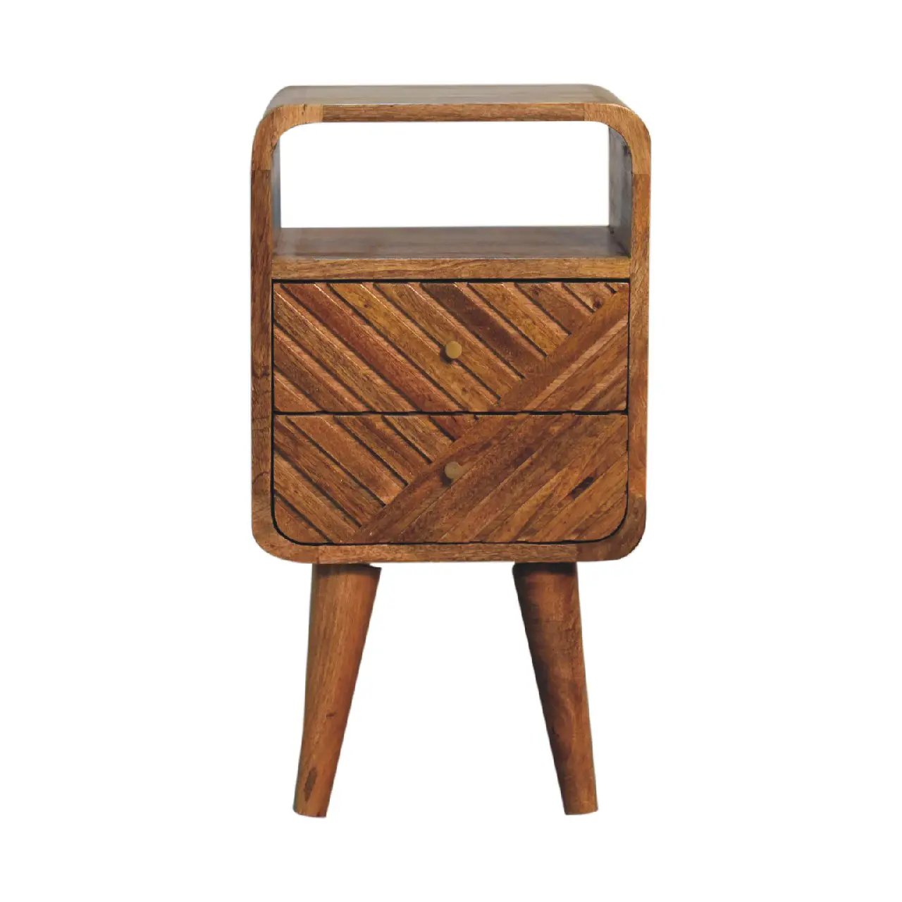 Solid Wood Mini Lille Curved Nightstand by HouseOfZazla