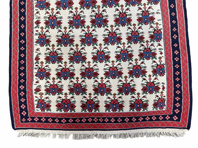3x5 Vintage Kurdish Senneh Kilim Rug 3 x 5 Heirloom Rug Flatweave Antique Rug Playroom Rug Collectible Rug Beige Kilim by Jewel Rugs