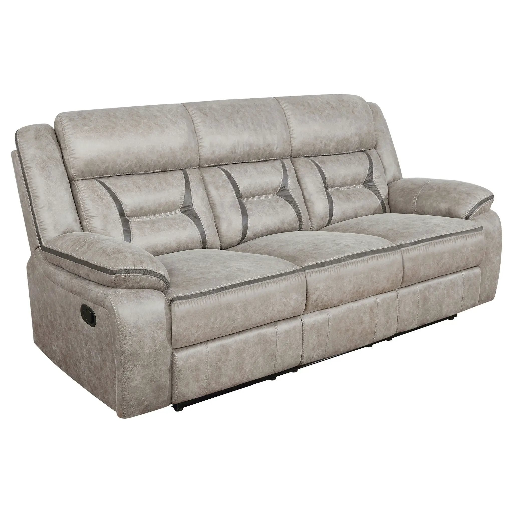 Greer 2-piece Upholstered Reclining Sofa Set Taupe by Unique Piece Furniture