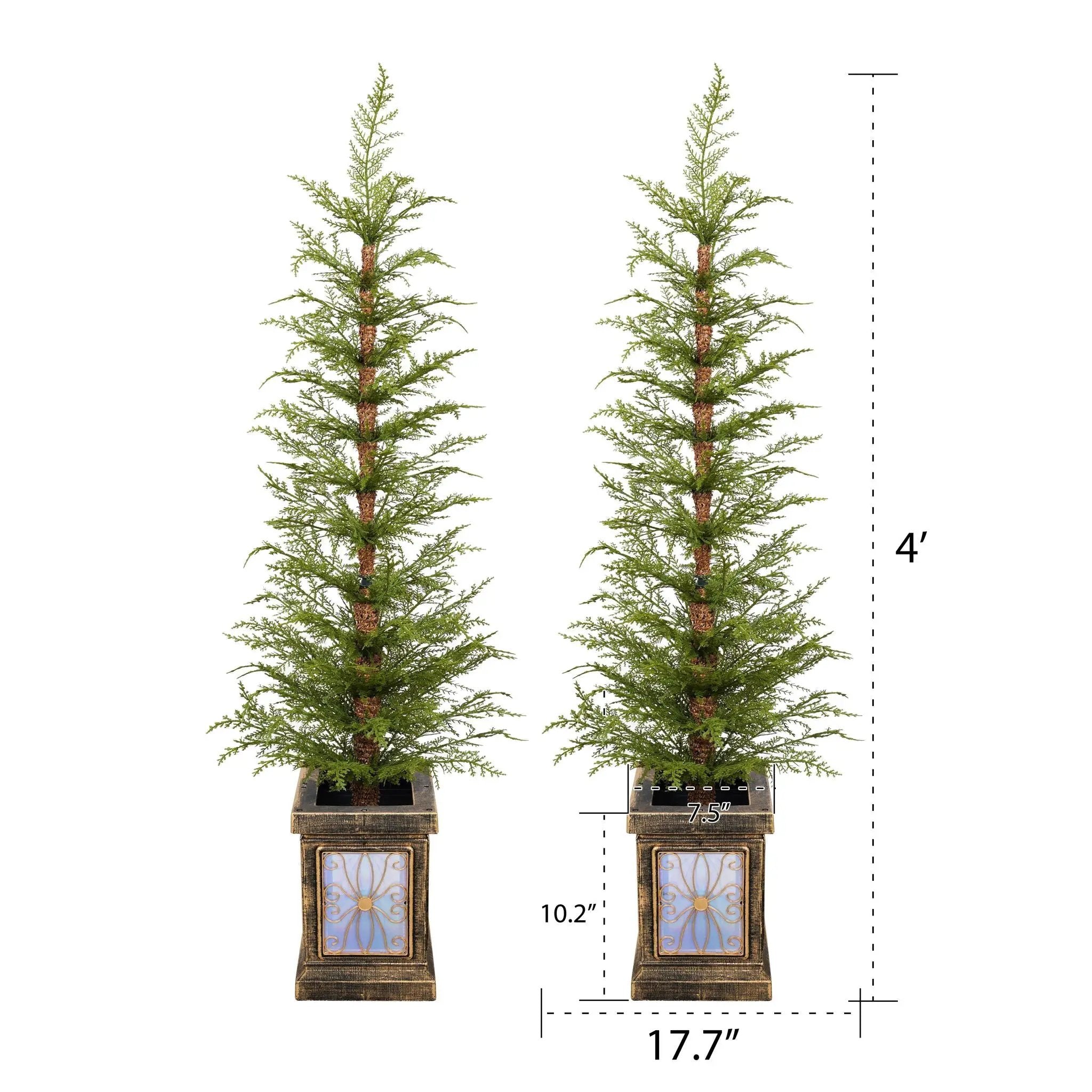 4Ft Pre Lit Artificial Christmas 2 Piece Set - Green by HouseOfZazla