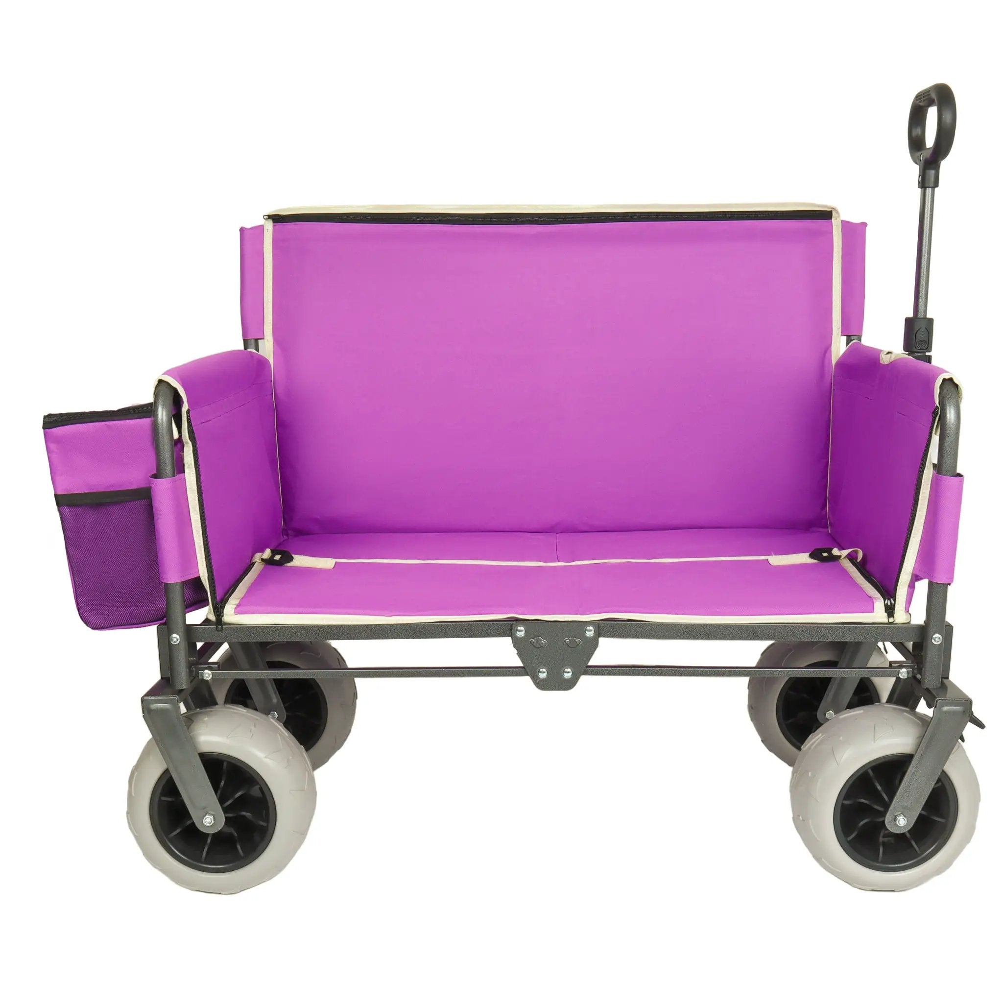 3-in-1 Heavy-Duty Folding Wagon Cart with Bench Seat & Storage by HouseOfZazla
