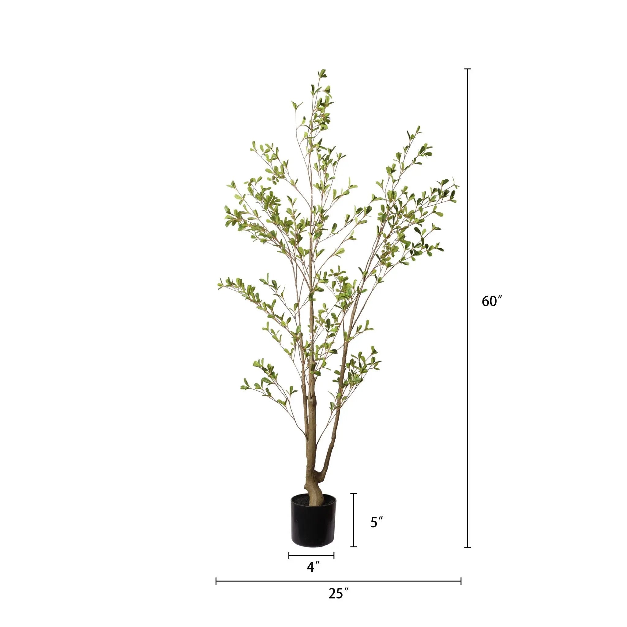 Lifelike Artificial Olive Tree With Plastic Pot For Home Living Room Decor - Green Leaves by Unique Piece Furniture