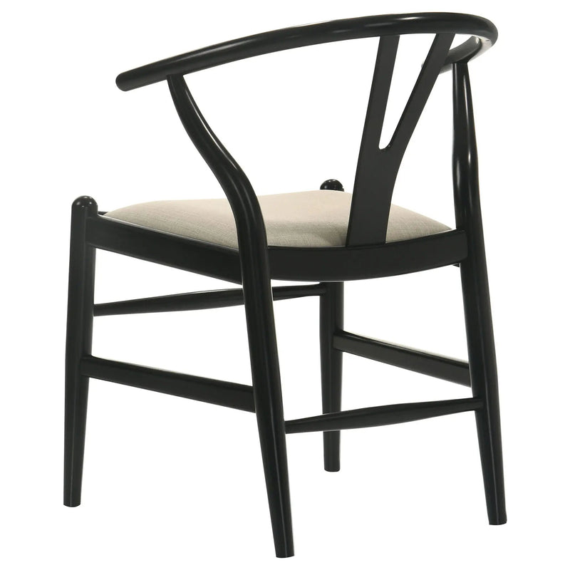 Crestmont Wood Wishbone Dining Side Chair Black (Set of 2) by Unique Piece Furniture