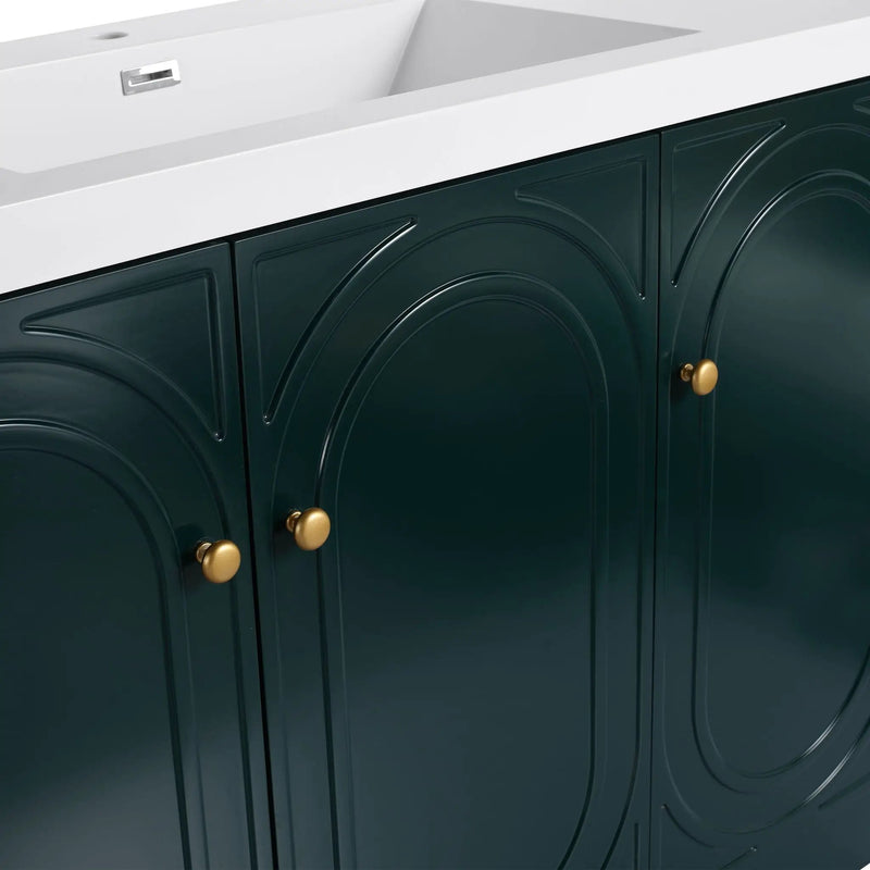 Contemporary Freestanding Bathroom Vanity With Resin Sink & Soft-Close Cabinet Doors by HouseOfZazla