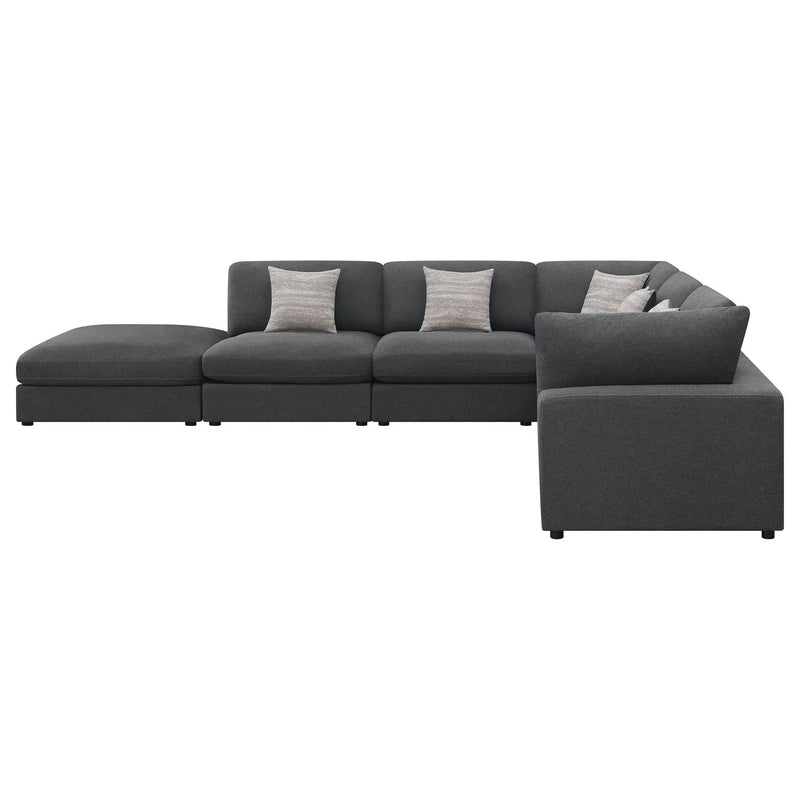 Serene 6-piece Upholstered Modular Sectional Sofa Charcoal by Unique Piece Furniture