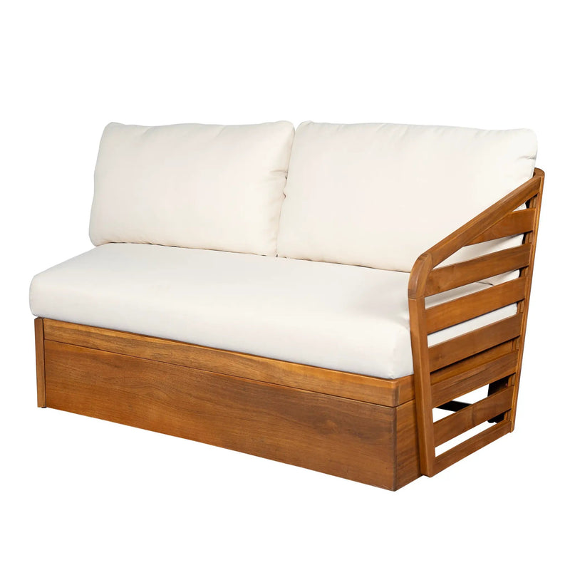 Royal Acacia Patio V Sofa Sectional Set, Beige by HouseOfZazla