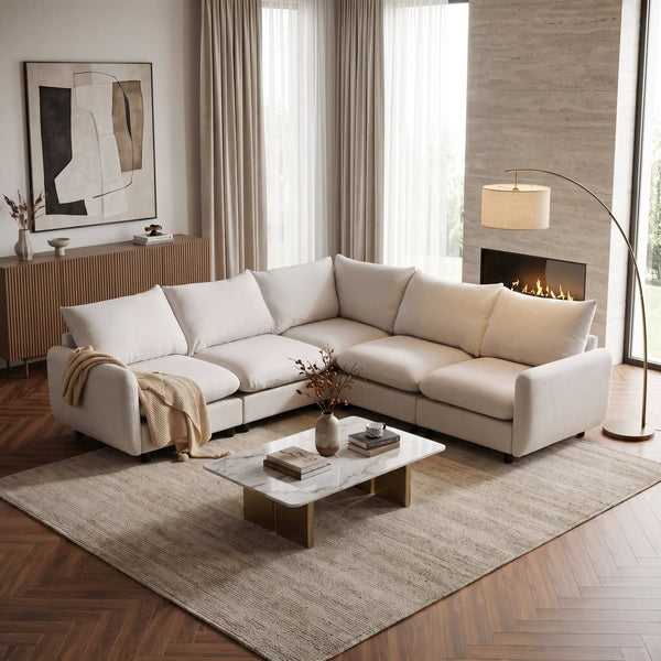 99 in. Oversize 5-Piece L Shaped Modular Sectional Sofa