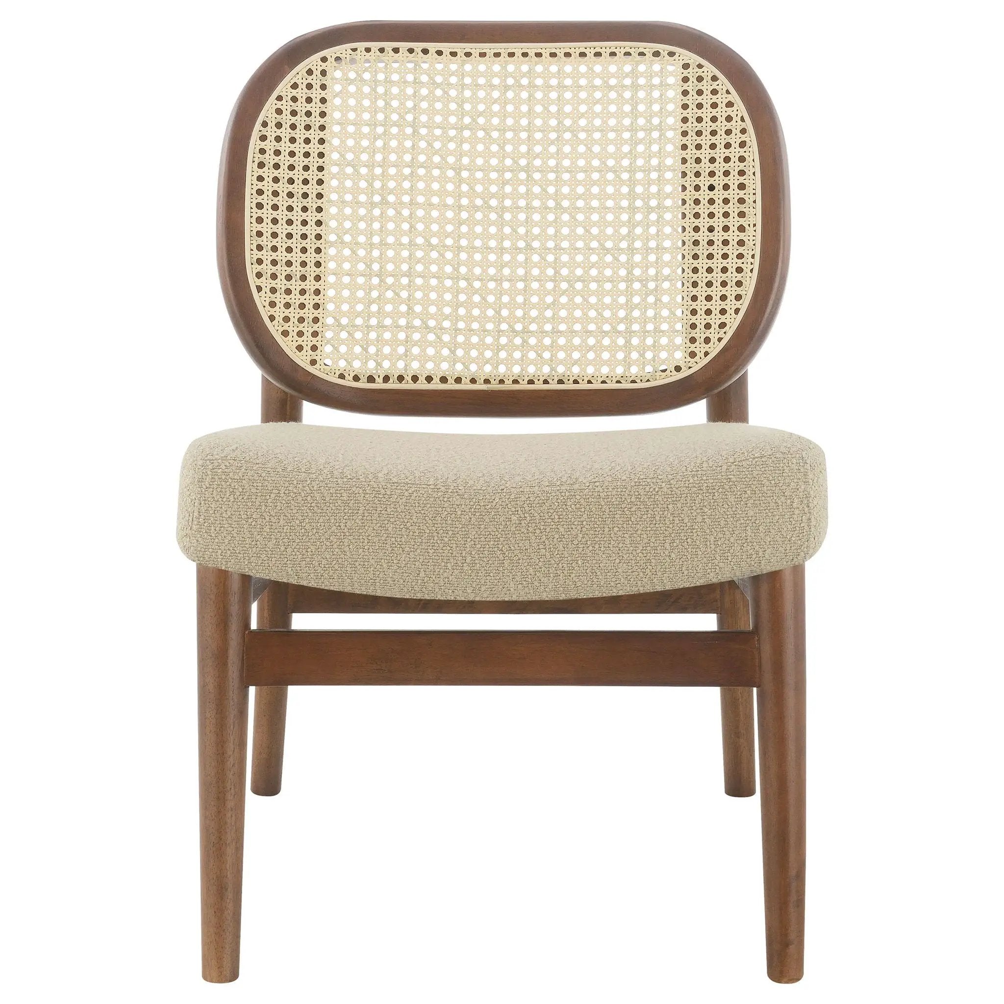 Rayo Rattan Cane Back Accent Chair with Padded Seat Camel by Unique Piece Furniture