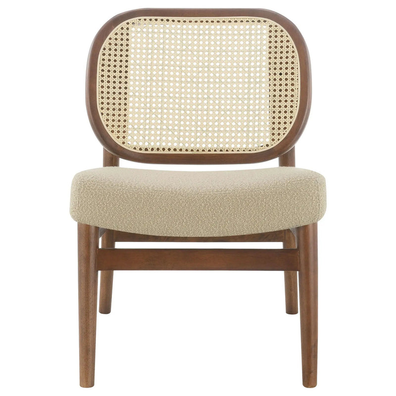Rayo Rattan Cane Back Accent Chair with Padded Seat Camel by Unique Piece Furniture
