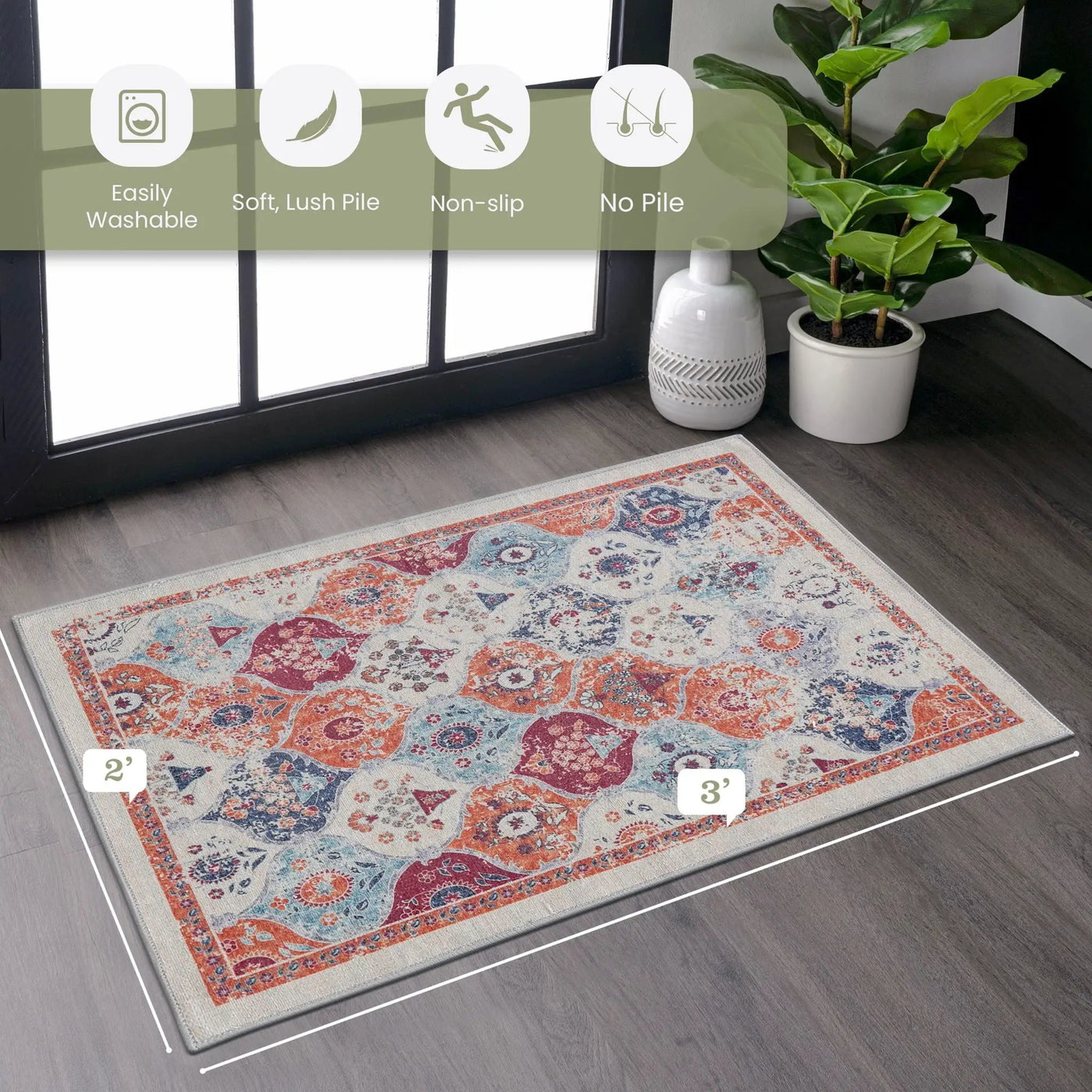 Maval - Stunning Washable Area Rug by Unique Piece Furniture
