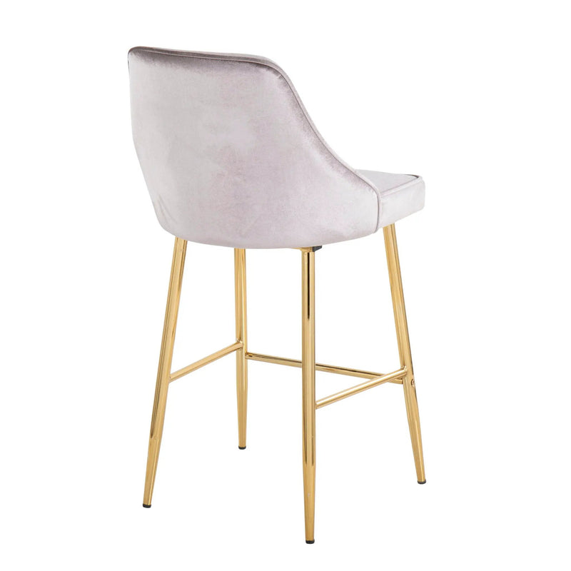 Marcel - Contemporary / Glam Counter Stool (Set of 2) - Gold / Silver by HouseOfZazla