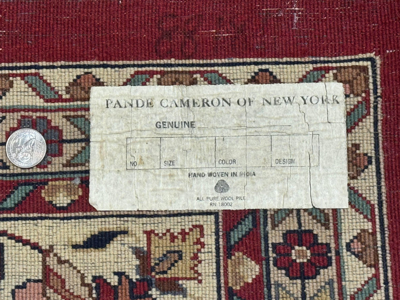 Indo Persian Rug 8x10, Red and Cream, Floral, Pande Cameron by Jewel Rugs
