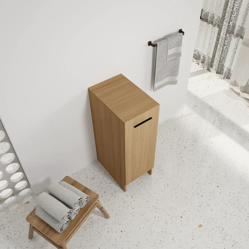 Slim Freestanding Bathroom Storage Cabinet - Light Oak by Unique Piece Furniture