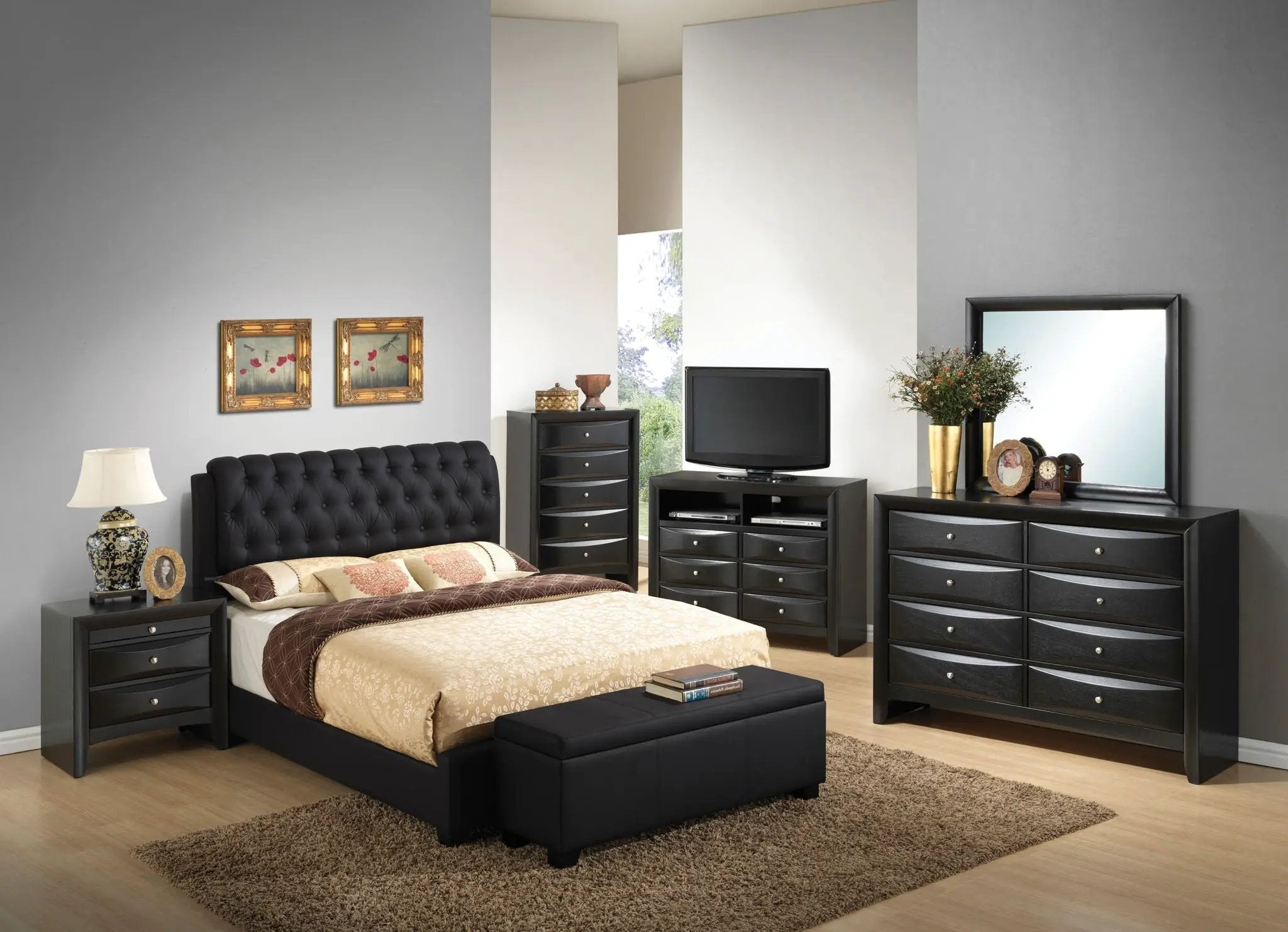 Tufted Upholstered Bed by Unique Piece Furniture