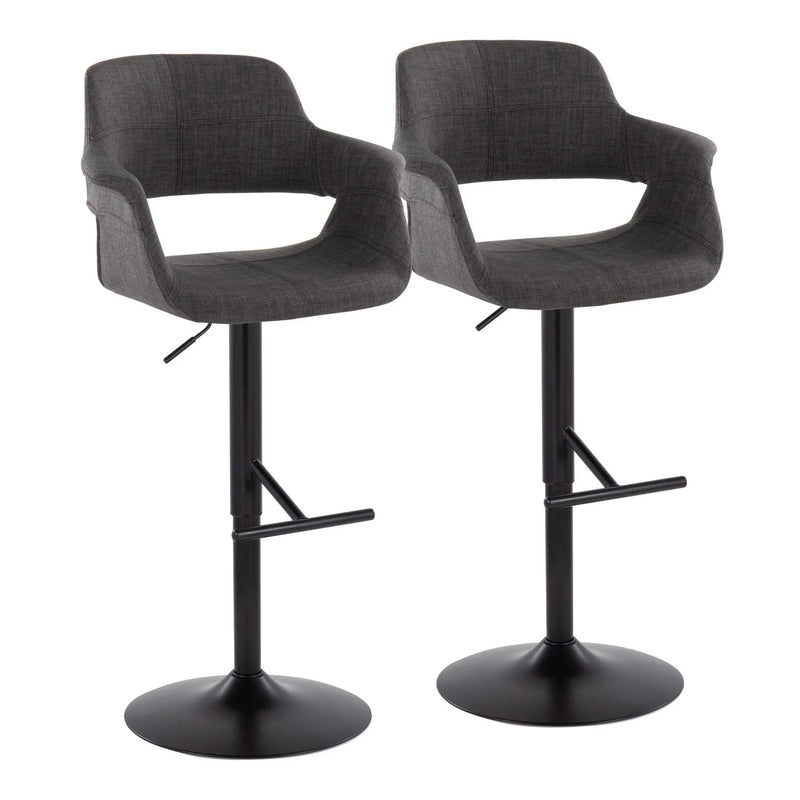 Vintage Flair - Mid Century Modern Adjustable Barstool With Straight T Footrest (Set of 2) by HouseOfZazla