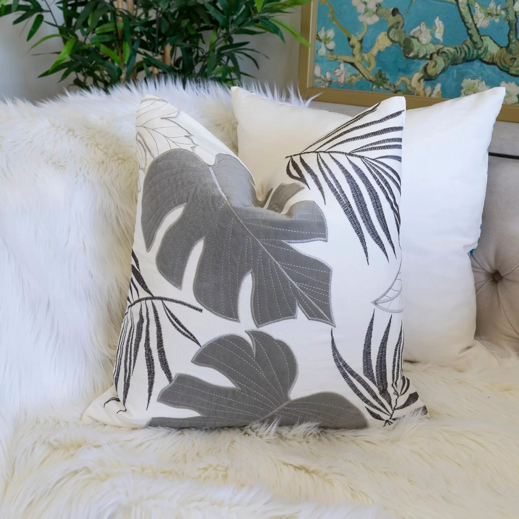 Autumn Vibes Leaf Accent Pillow Set of 2 by HouseOfZazla