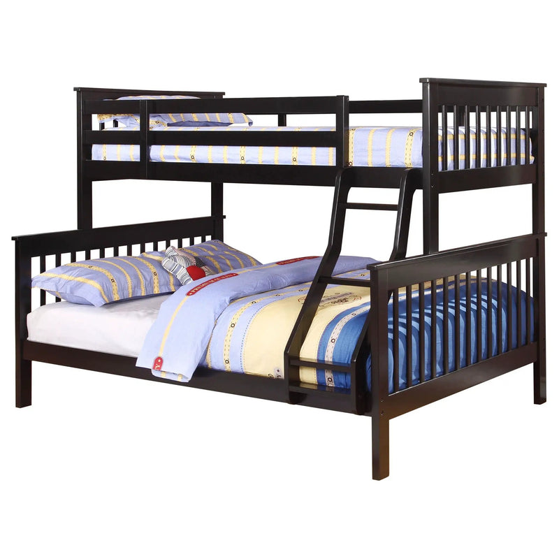 Chapman Wood Twin Over Full Bunk Bed Black by Unique Piece Furniture