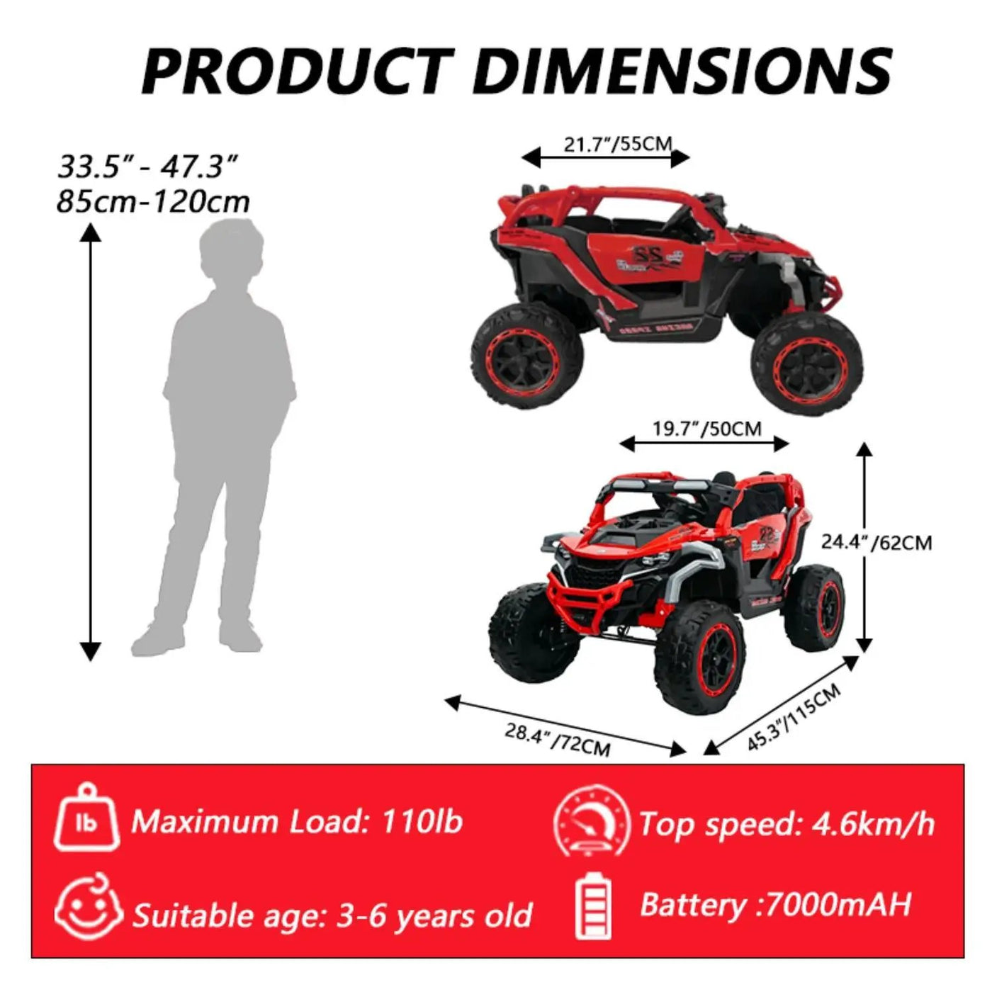 Ride On Kids Electric Truck With Remote Control, Front & Rear Suspension by HouseOfZazla