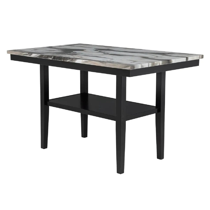 5 Piece Counter Dining Set With Table, Chairs - Black / Brown by HouseOfZazla