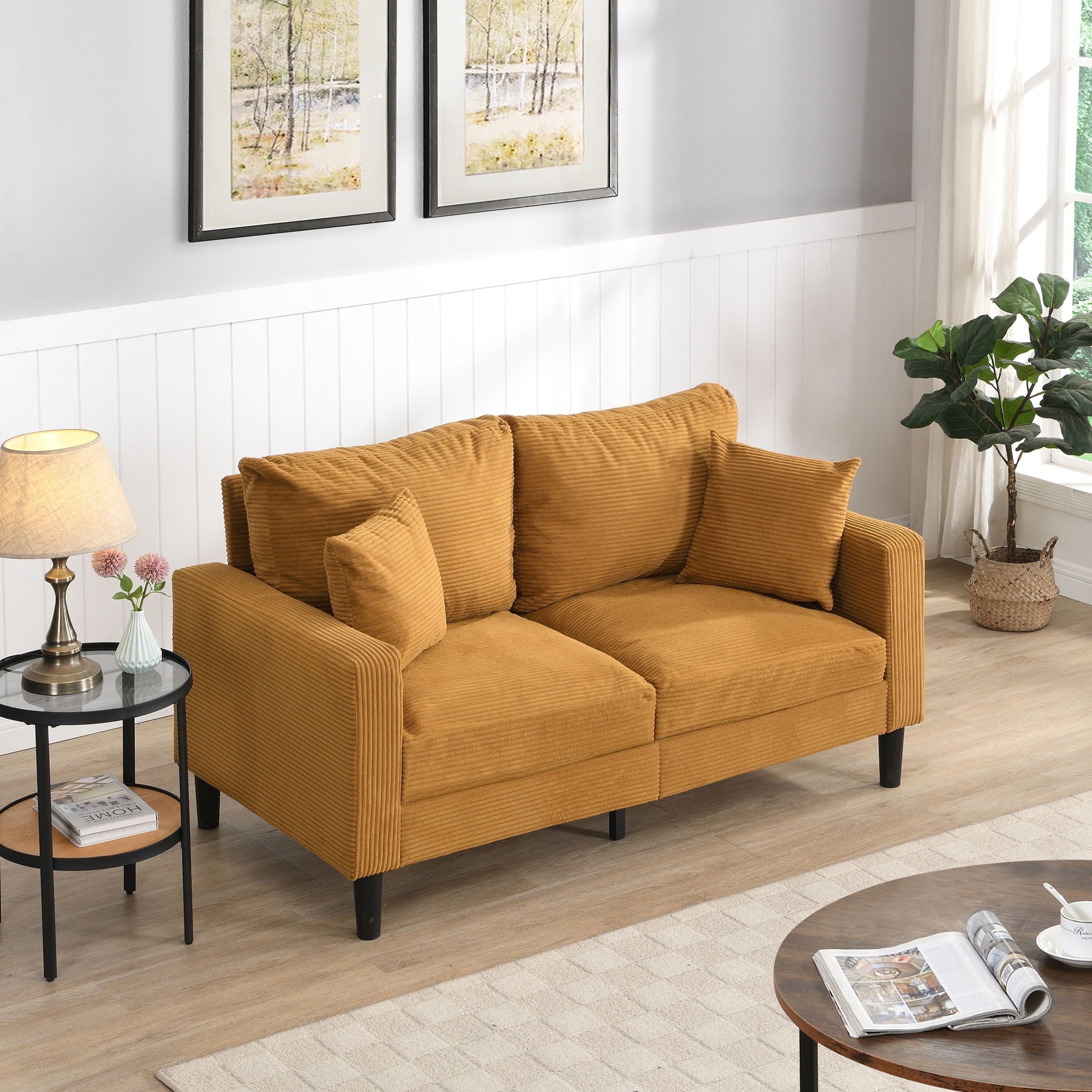 Modern Upholstered Loveseat Sofa, High Resilience by HouseOfZazla