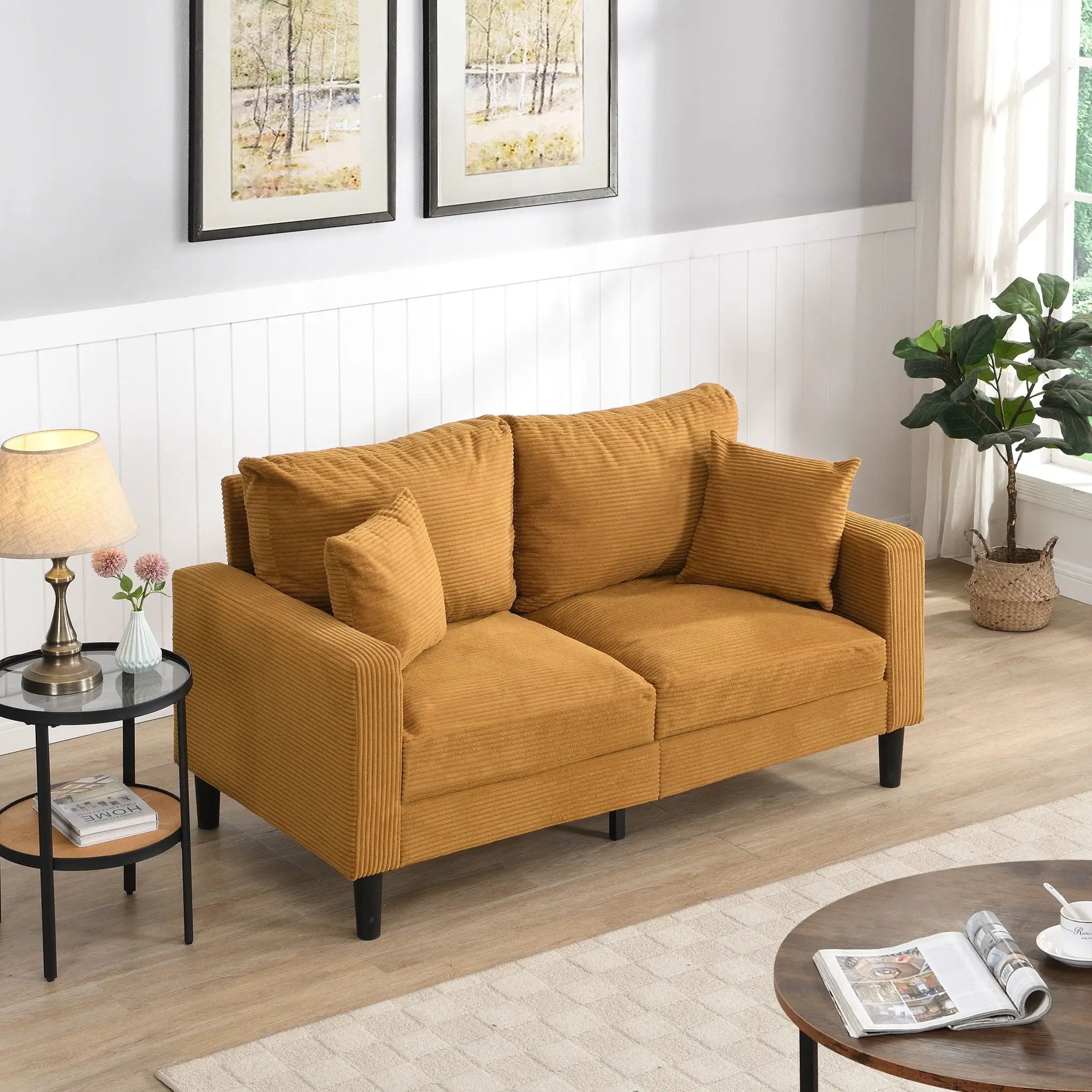 Modern Upholstered Loveseat Sofa, High Resilience by Unique Piece Furniture
