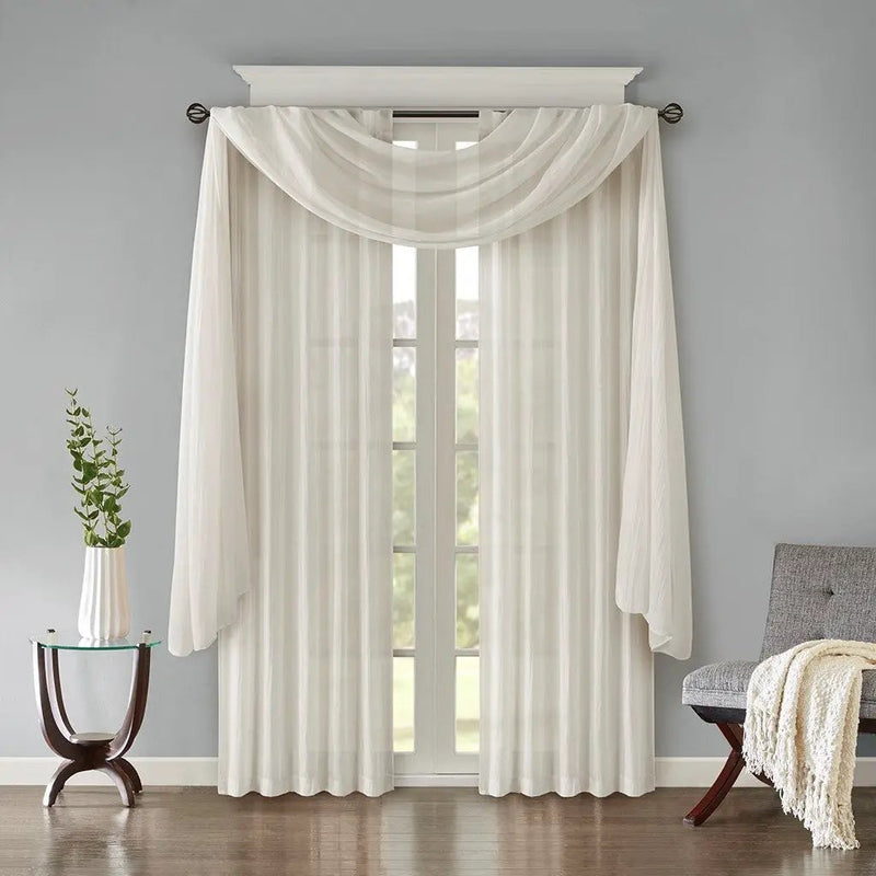 Solid Crushed Curtain Panel Pair (2 Pcs Window Panels) by HouseOfZazla