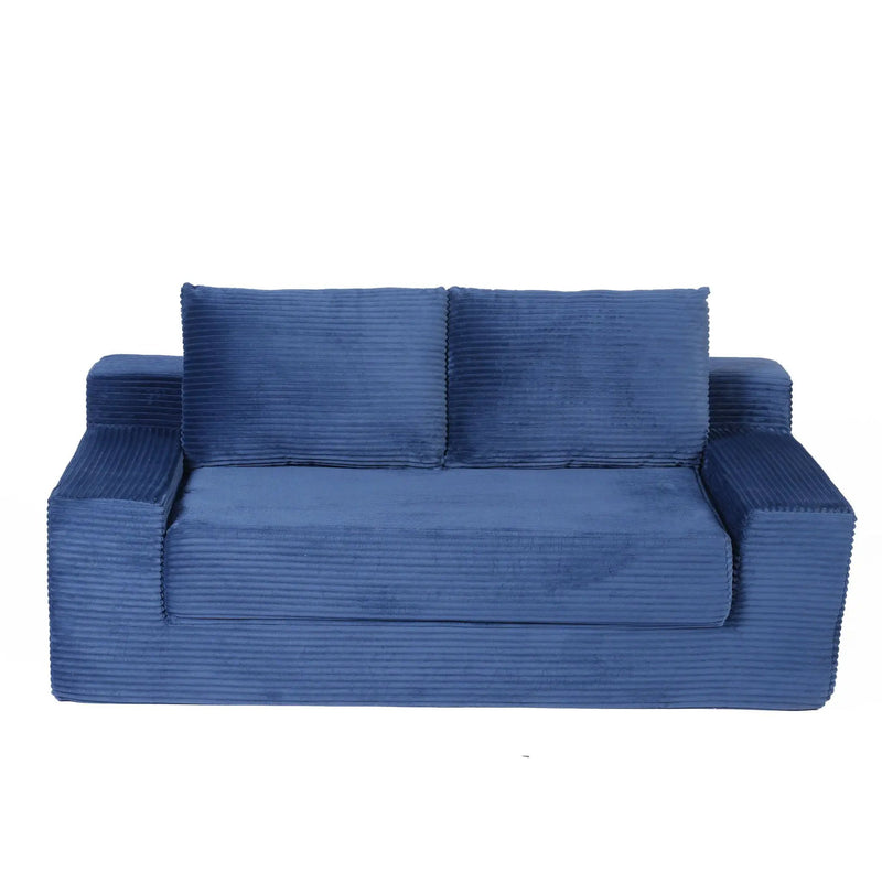 Comfortable Deep Seat Loveseat Sofa Bed, Reversible Cushion With Pillows by HouseOfZazla
