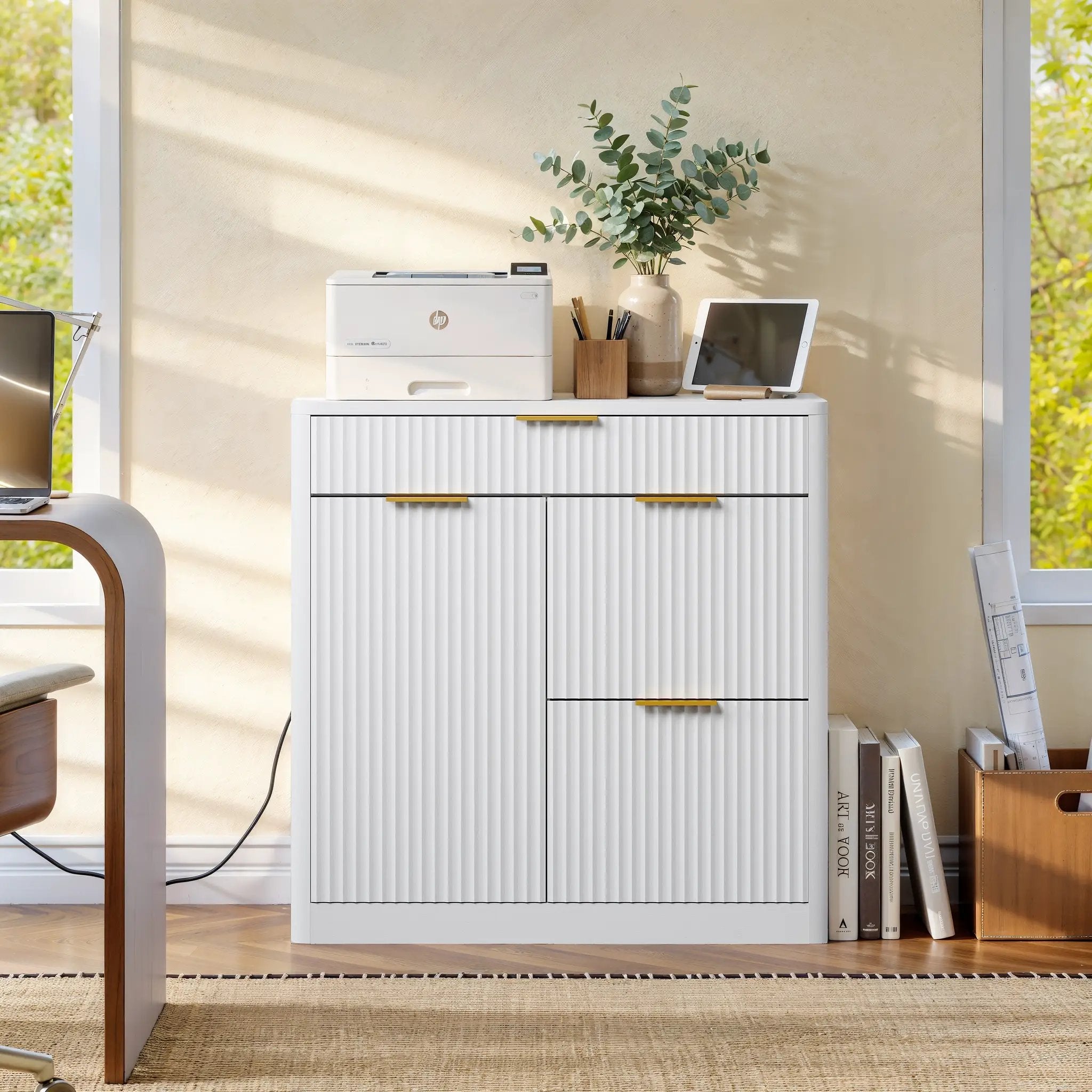 Freestanding Office File Cabinet with Built-in Charging Station by HouseOfZazla