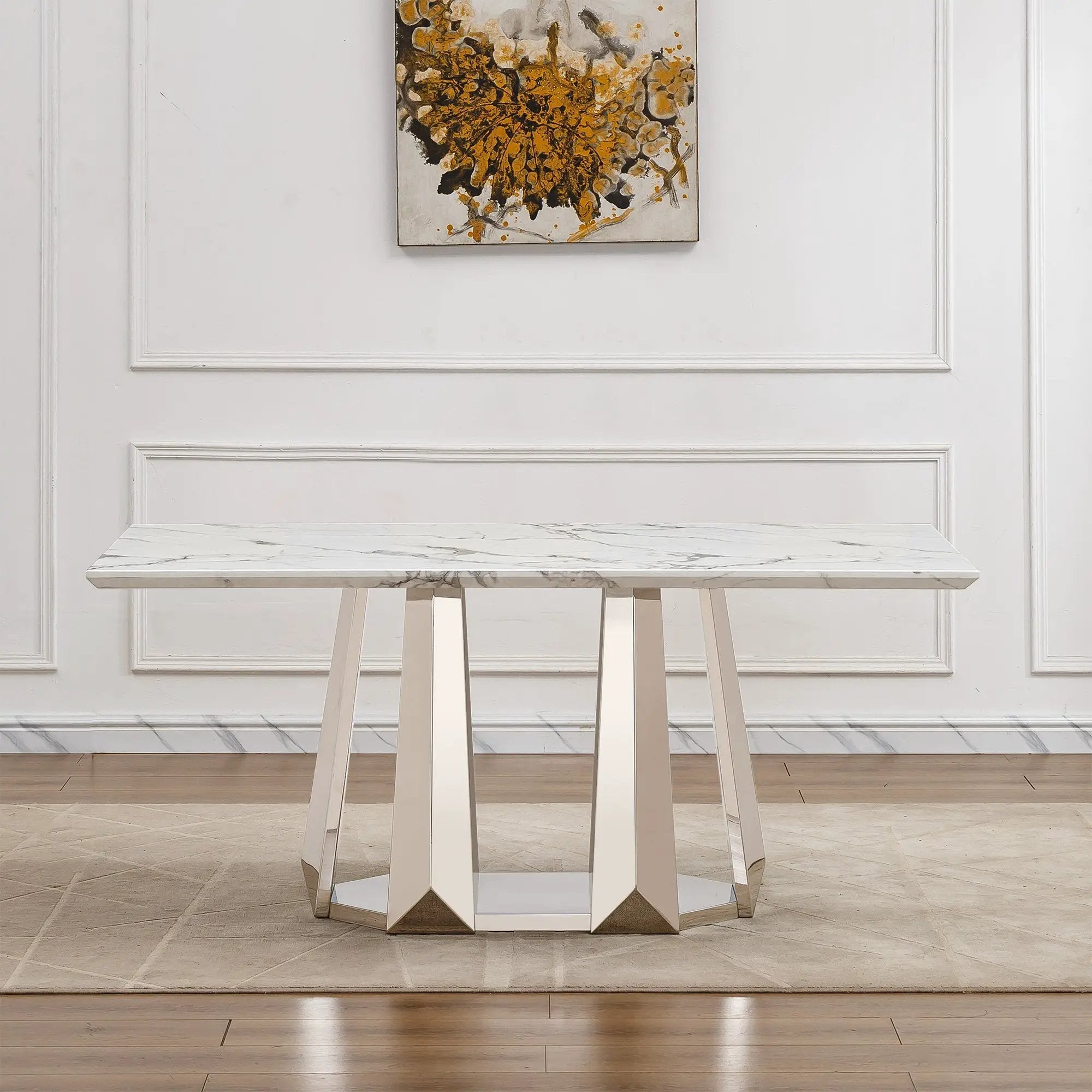 Marble Dining Table for 6 People by HouseOfZazla