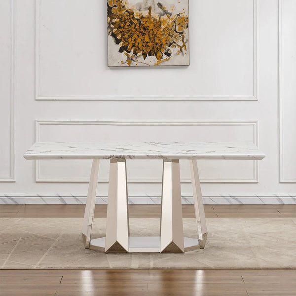 Marble Dining Table for 6 People