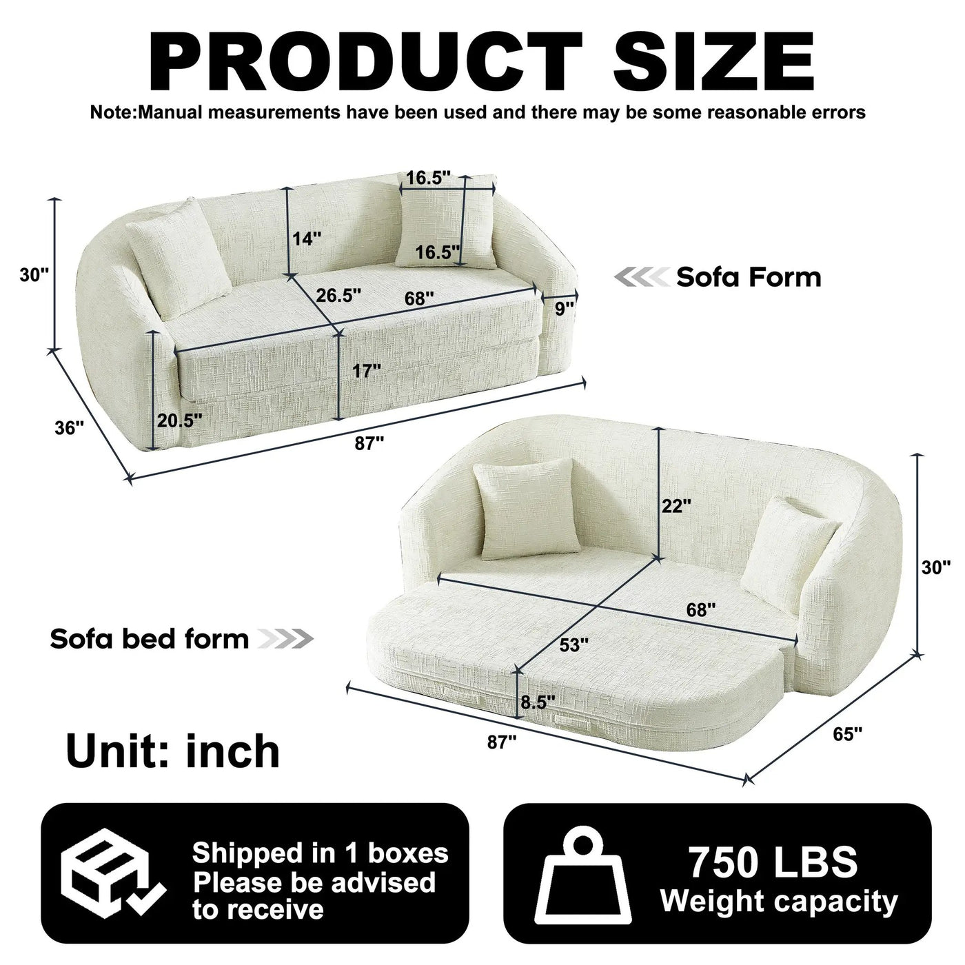 87-Inch Curved Convertible Sofa Recliner by HouseOfZazla