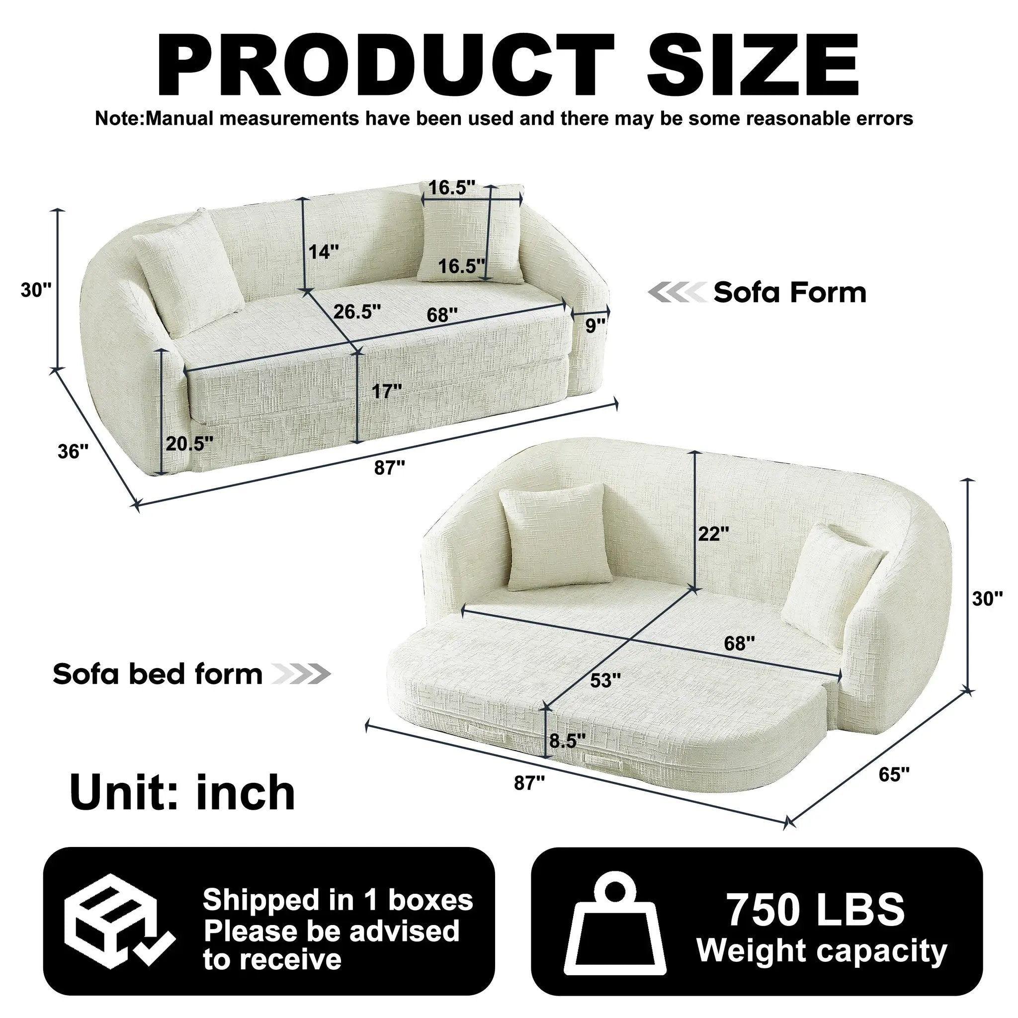 87-Inch Curved Convertible Sofa Recliner by HouseOfZazla