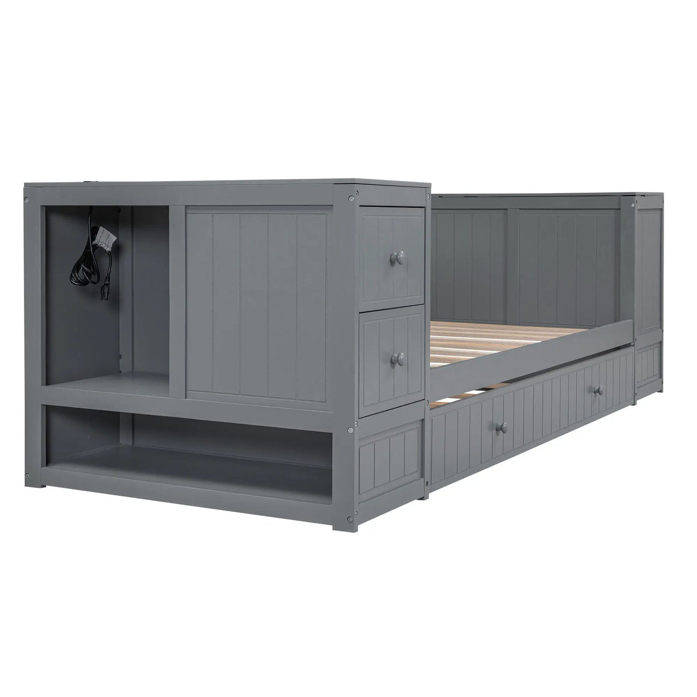 Daybed With Storage Arms, Trundle And Charging Station by HouseOfZazla