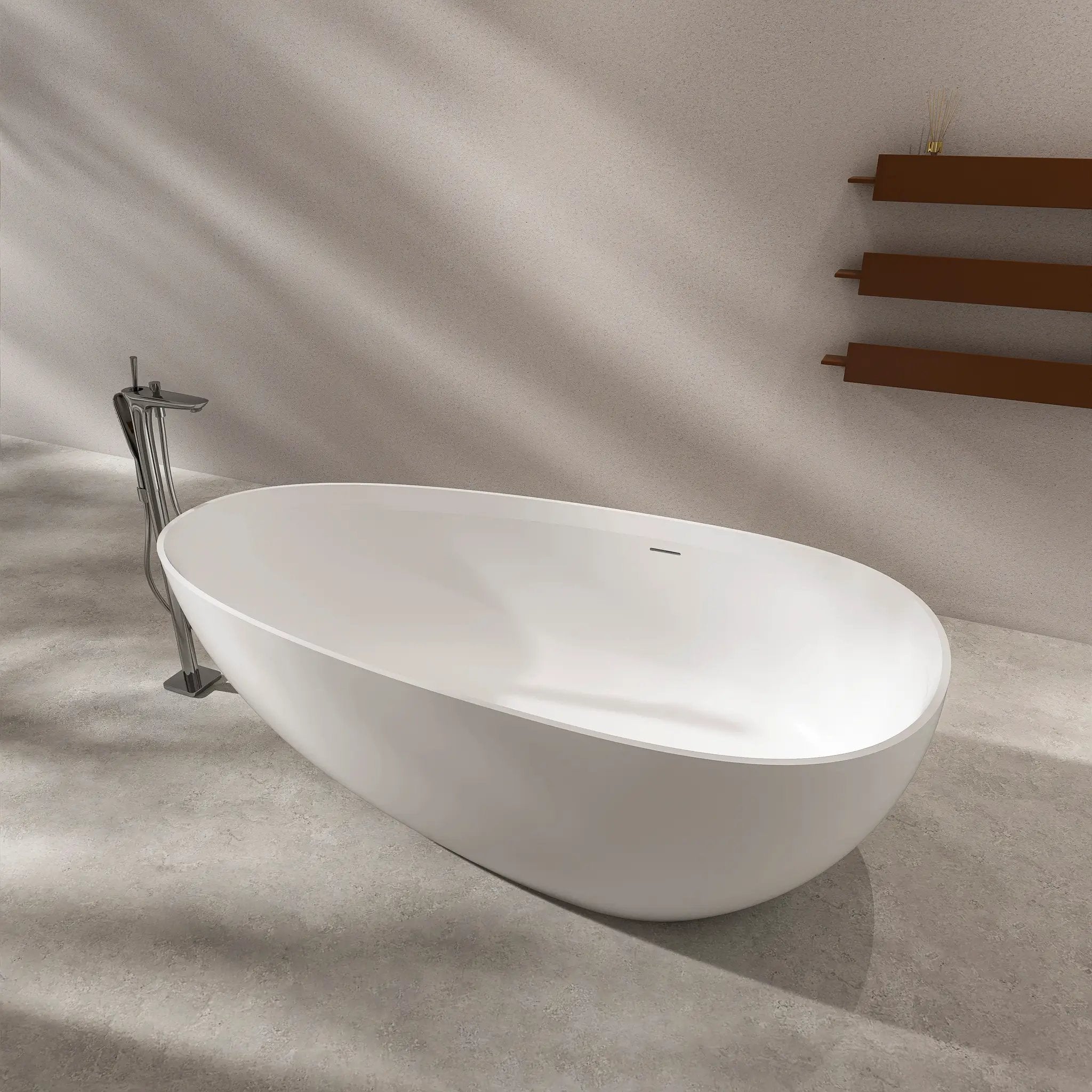 71 Inch Artificial Stone Freestanding Bathroom Bathtub by HouseOfZazla
