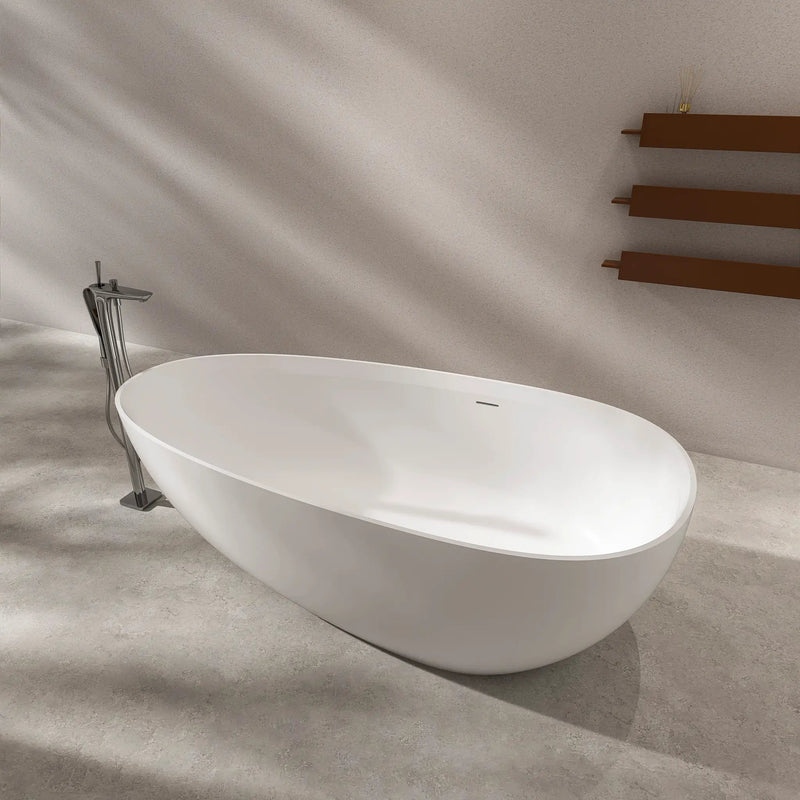 71 Inch Artificial Stone Freestanding Bathroom Bathtub by HouseOfZazla