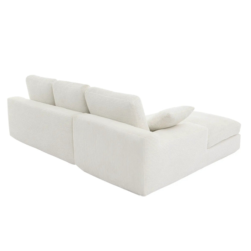 Compressed Sofa With 3 Back Cushions, 2 Throw Pillows