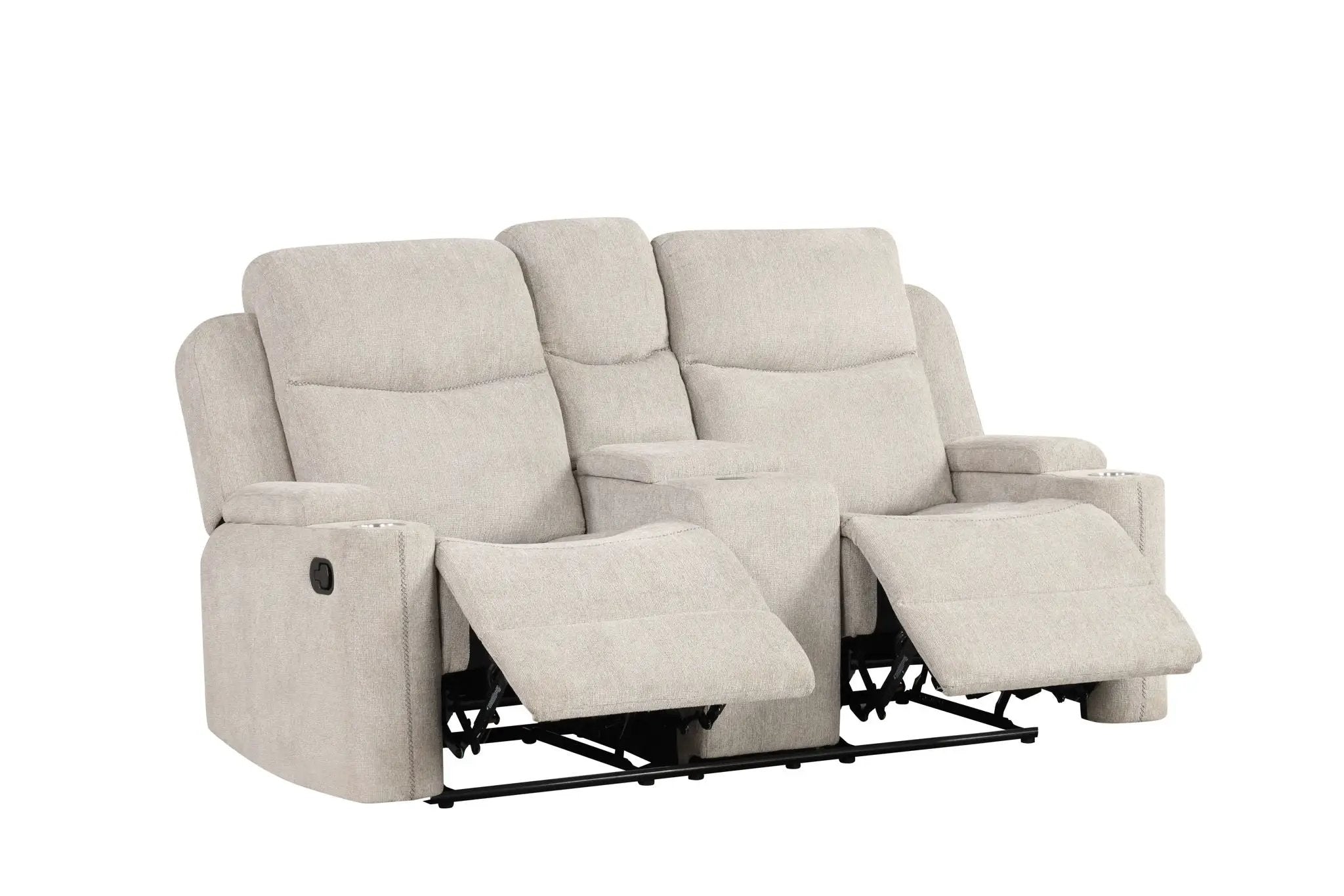Galya - Motion Loveseat With Console - Light Gray by Unique Piece Furniture