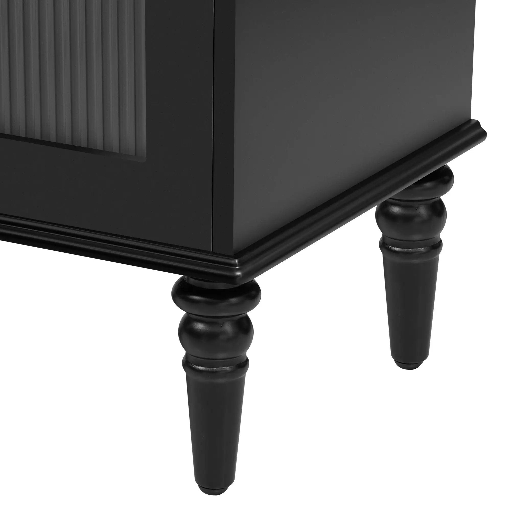 TV Stand For TVs Up To 75", Entertainment Center Media Console For Living Room - Black by HouseOfZazla