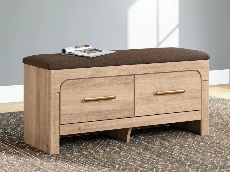 Kinlanni - Bedroom Upholstered Storage Bench - Tan / Brown by Unique Piece Furniture