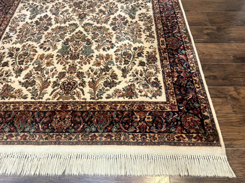 Karastan Rug 5.9 x 9, Ivory Sarouk #760, Wool Pile, Original 700 Series, Vintage by Jewel Rugs