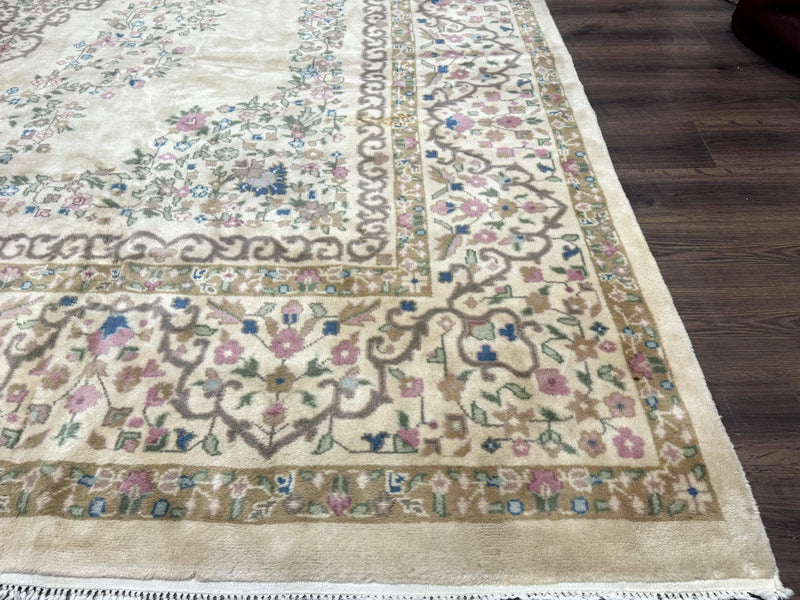 Indo Persian Rug 12x15, Palace Sized Carpet, Oversized Wool Handmade Rug, Kerman Rug, Semi Open Field, Pande Cameron Rug, Beige by Jewel Rugs