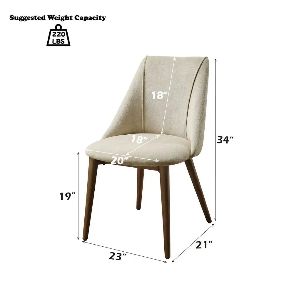 Willene - Side Chair (Set of 2) - Beige Fabric & Walnut by Unique Piece Furniture