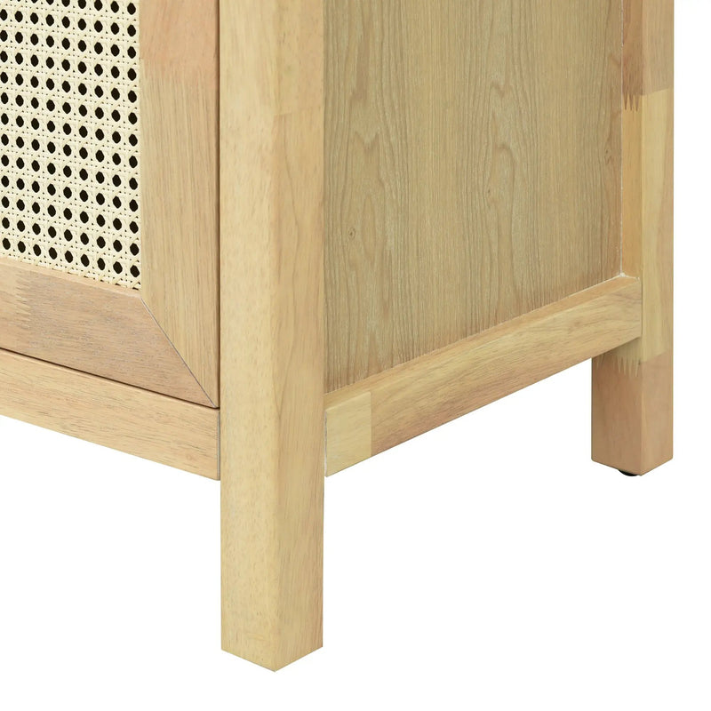 Bohemian Style Rattan Buffet Storage Cabinet with Solid Wood Frame by HouseOfZazla