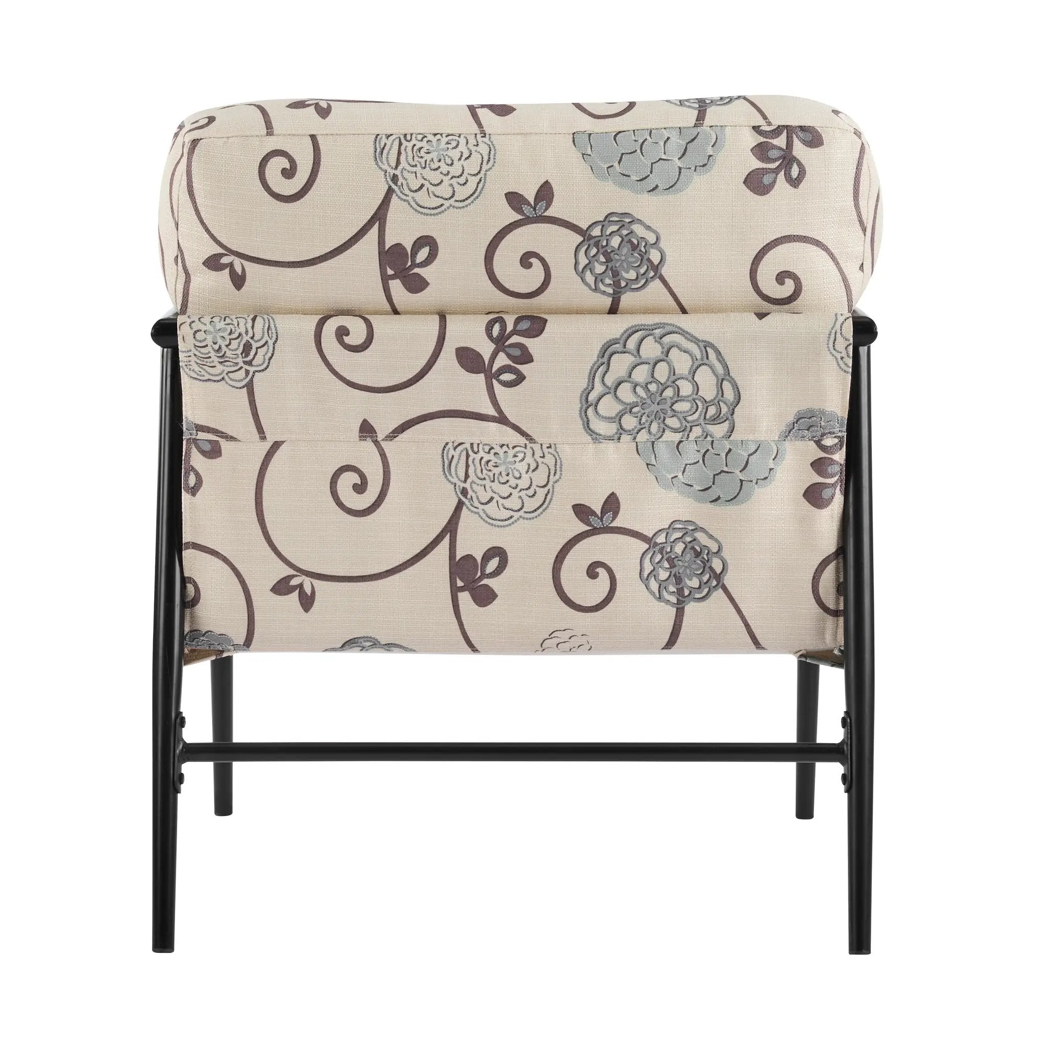 27.56" Modern Accent Chair with Plush Cushions and Wooden Armrests by HouseOfZazla