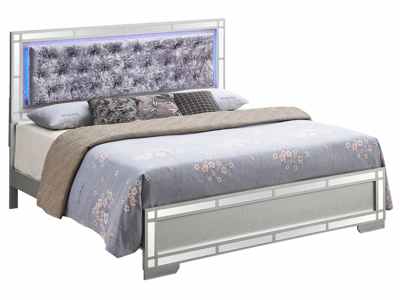 Madison - Upholstered Bed With LED by HouseOfZazla