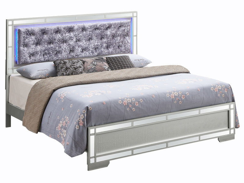 Madison - Upholstered Bed With LED by HouseOfZazla
