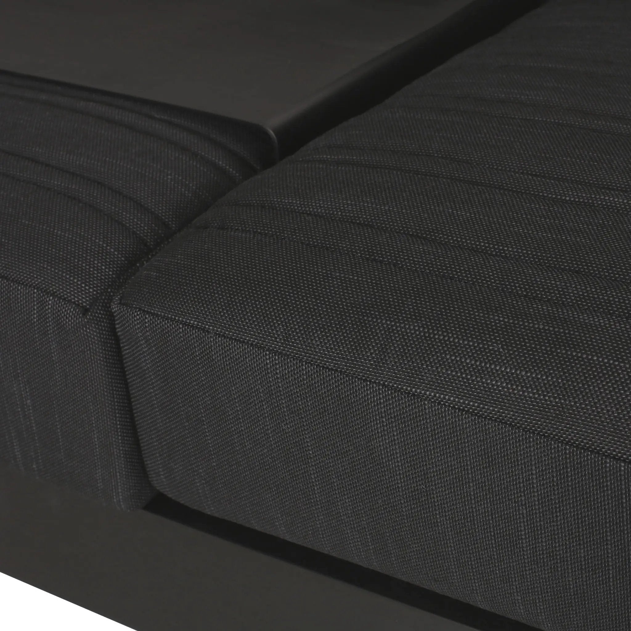 Giovanna 3-Seater Sofa with Aluminum Frame and Water-Repellent Cushions - Black by HouseOfZazla