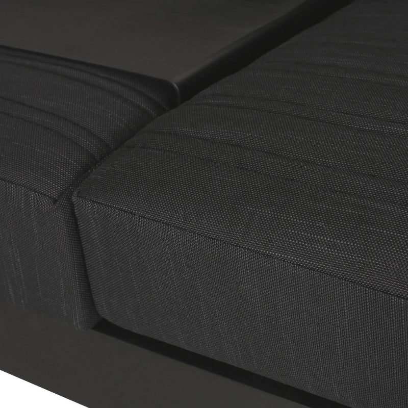 Giovanna 3-Seater Sofa with Aluminum Frame and Water-Repellent Cushions - Black by HouseOfZazla